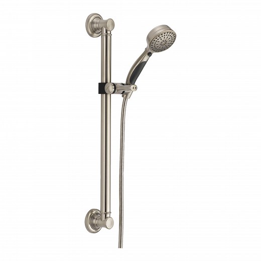 Delta Faucet 51900-SS ActivTouch 1.75 GPM Stainless Steel 9-Setting Handheld Shower with Slide Bar / Grab Bar