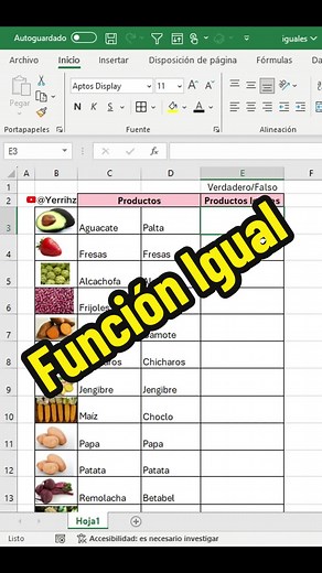 Cómo usar la función Igual en Excel fácilmente