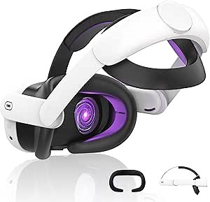 2-in-1 Head Strap with Silicone Face Pad Cover for Meta Quest 3/Quest 3s Headset, Elite Head Strap Accessories Kit | Headstrap with Memory Cotton Head Cushion, Enhance Wearing Comfort