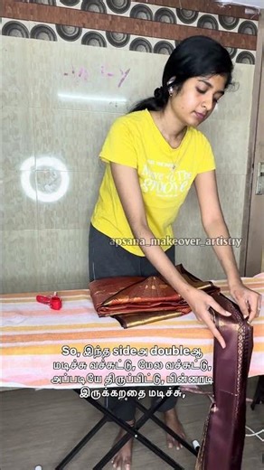 Fluffy Saree Pleats Trick 😍 | Box Folding Technique #shorts #saree #cookandglow