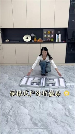 Multifunctional folding table, easy to fold and unfold, and space-saving when stored. #foldingtable