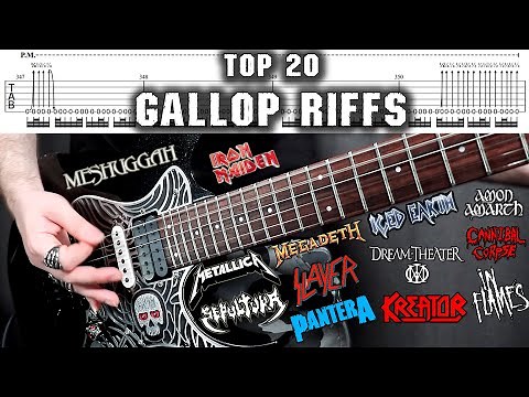 TOP 20 GALLOP GUITAR RIFFS | With Tabs