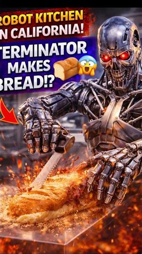 T-800 Terminator robot making bread 💀 #AI #Robotics #FutureTech #Automation