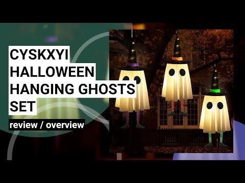 Review: Spooky Halloween Hanging Ghosts with Witch Hats - A Must-Have Outdoor Decoration!