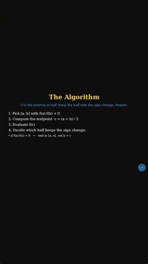 The Entire Bisection Method in 3 Steps | Numerical Methods #shorts