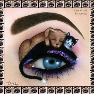 Israeli makeup artist Tal Peleg takes our traditional eye-makeup to new heights by turning it into an amazing miniature art form. With her creative artistic approach to eye makeup, she turns eyelids into her own personal canvas for incredible mini paintings. The small patch of skin surrounding the eye is transformed into charming little scenes. Some look like they might be a bit uncomfortable to wear, but others might go well with certain fancy outfits. | Liz's Mix Of Everything