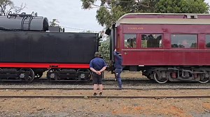 5.5K views · 210 reactions | Shunting the oil burning steamer! How good does this scene look at Maldon Railway Station at the Victorian Goldfields Railway | Schony747 Youtube & DVD | Facebook