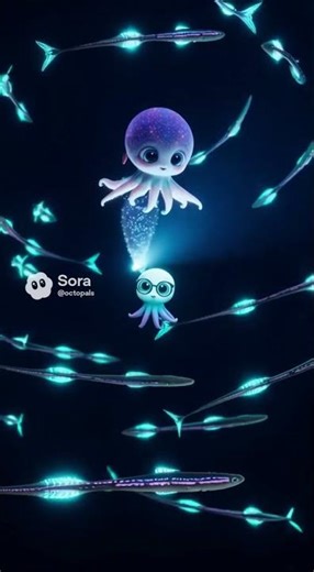 Cute AI Octopals Explore the Deep Dark Ocean 🐙✨ | Soothing ASMR Underwater Adventure