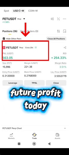 fet usdt to binance profit today 2026 #iotausdt #binance #shorts