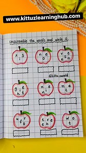 🍎 Unscramble the Words – Fun Learning Activity! Help your kids practice spelling & number words with this cute apple-themed worksheet. Perfect for Nursery, LKG, UKG & Grade 1 learners. Simple, engaging & perfect for boosting early literacy skills! ✏️🤩 Want this worksheet PDF? Comment “APPLE” 🍎👇 #KidsLearning #UnscrambleActivity #KindergartenWorksheets #EarlyEducation #KidsActivityIdeas #HomeschoolingMom #kittuzworld | Renu Bala