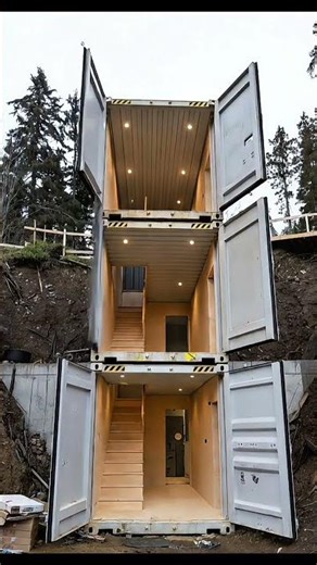 Underground Container House Transformation🏗️#shorts
