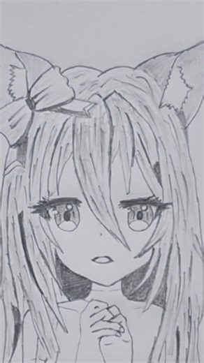 Cute Anime Cat Girl Drawing in 10 Seconds 😳🔥 #Shorts