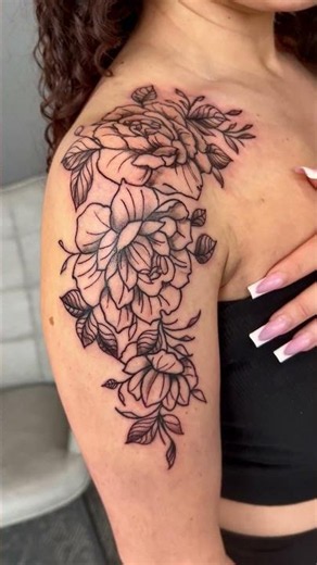 Half sleeve flower tattoo