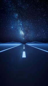 Highway road with digital space background, 3d rendering.