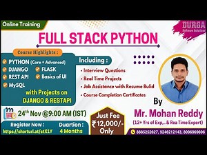 FULL STACK PYTHON Online Training @ DURGASOFT