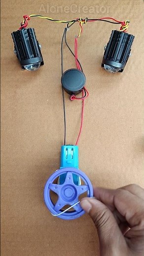 Powering Two Bike Light & One Voltmeter with Metal Gear Motor • #shorts #dcmotor