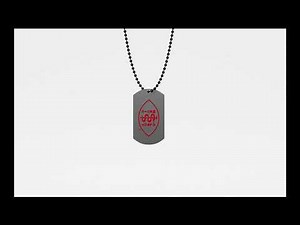MedicAlert Medical ID Dog Tag Necklace - Black
