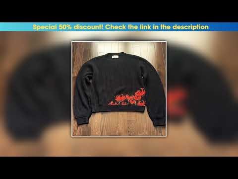 Slide Y2K Retro Flower Knitted Sweater Embroidery Pattern Spider Lily Autumn Winter Pullover Trendy