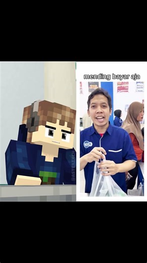 Original vs Animation - saya langsung bayar aja yah #shorts #minecraft