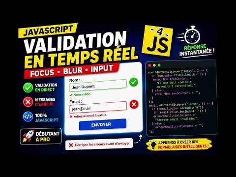 🚀 Validation de Formulaire en Temps Réel avec JavaScript | Bordures Rouges, Regex & DOM -4-