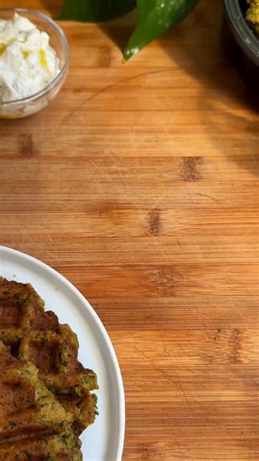 These falafel waffles are crisp on the outside, tender in the center, and packed with fresh herbs. 🧆 | Live Eat Learn