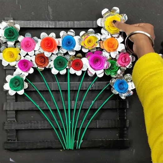 Paper bowls reused for wall decor #diy | Deep's CRAFT