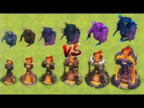 Every level pekka vs every level inferno tower attack clashofclans game