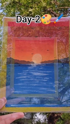 Sunset Painting 🌅 | Easy Water Reflection Art | Beginners