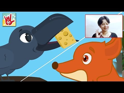 Short Stories In Sign Language | The Fox and The Crow | Sign Language Animated Moral Story | ASL