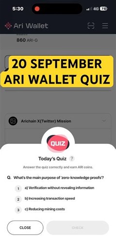 20 September Ari Wallet Quiz Answer | Ari Wallet Quiz Today | Ari Wallet Today Quiz Answer |