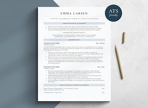 ATS Friendly Resume Template for Google Docs, Word and Pages Resume, ATS Compatible Resume Template, Professional Executive Resume Template - Etsy