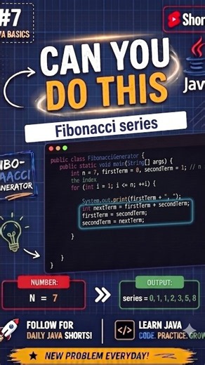 Can You Solve This? 🤯 Print Fibonacci series! | Java Basics #7 #java #coding #javabasics