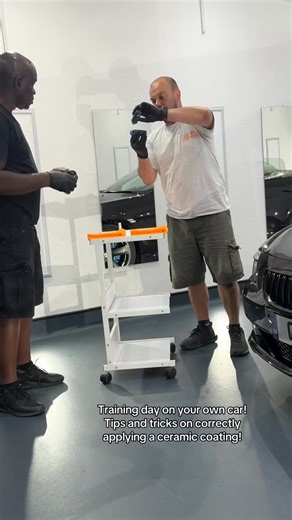 Training day on your own car! Tips and tricks on correctly applying a ceramic coating! #customdetailing #training | Custom Detailing
