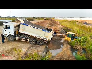 It's Great! Starting Fails Landfill And Clear with Dozer UnSkills Or Recovery Dump Trucks Pull Out