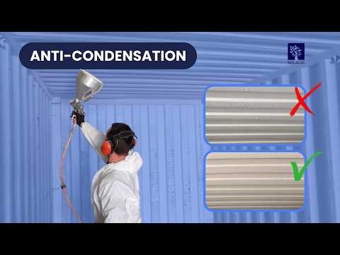 Éliminer la condensation dans un container maritime avec l'enduit de liège projeté