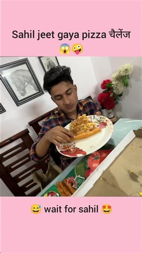 Sahil jeet gaya pizza challenge 🤪😂 sourav joshi vlogs #shorts #youtubeshorts