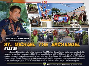 3.5K views · 320 reactions | TAKE A LOOK!!! The St. Michael the Archangel Statue. A project of PBGEN MICHAEL JOHN F DUBRIA, the St. Michael the Archangel Statue symbolizes courage but with compassion for our personnel to emulate as we serve the people of SOCCSKSARGEN with utmost dedication and respect for human rights. Want to know more about PRO 12? #PRO12 #@PRO12WEAREMORETHANOURBADGE #PNPKakampiMo #RehiyonDose | Police Regional Office 12 | Facebook