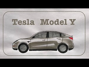 How to draw a Tesla model Y