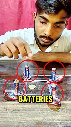What happens if you put 4 spoons and 4 batteries on a coin? 😱