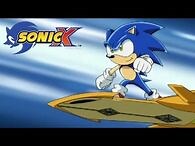 Sonic takes on Metarex with his snowboard - Sonic X-2