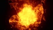 High quality fire explosion to the camera in 4K
