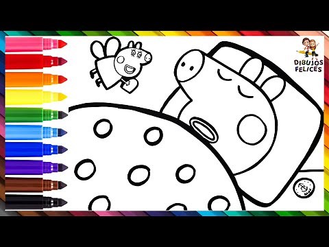 Dibuja y Colorea A Peppa Pig Y A La Hada De Los Dientes 🐷🦷🧚🪙🛏️ Dibujos Para Niños