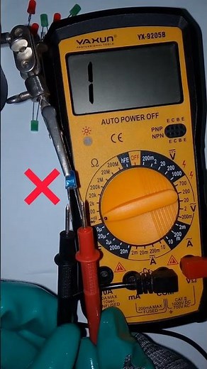 How to identify LED polarity. #multimeter #electronic