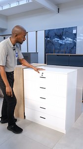 A bold statement in glossy brilliance ✨ Get this chest of drawers delivered to your door. Shop on our website at www.mfaonline.co.za | Multi Furniture and Appliances