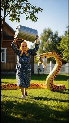 Can this thing hold the python's mouth and save the woman?😱🐍#shorts #funny #animals #ai #aishorts