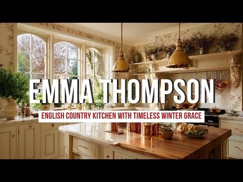 Emma Thompson English Country Kitchen with Timeless Winter Grace