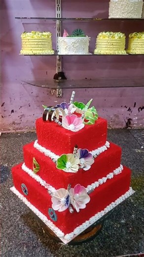 red velvet 3 step cake#cake #viralvideo #youtubeshorts