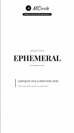 Learn English: What is Ephemeral? | Vocabulary Shorts