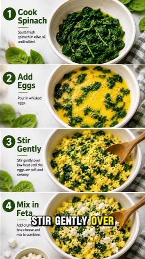 How to Prepare Scrambled Eggs with Spinach & Feta