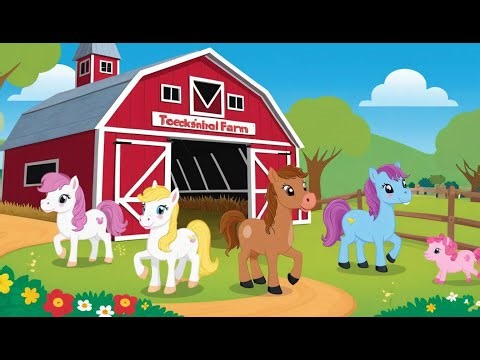 Three Little Ponies in a Barn 🐴🏠🎵 | Fun Farm Adventure Song for Kids | Nursery Rhymes for Toddlers